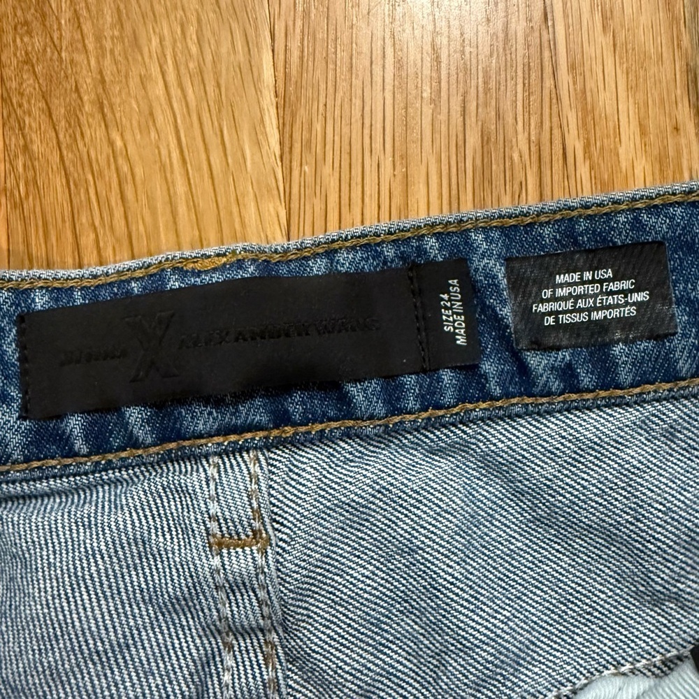 Alexander Wang Boyfriend Jeans Size 24 High Rise Button Fly Distressed - Picture 7 of 8